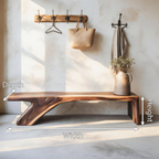 Architectural Bench With Sculpted Z Base For Entryway - view 8 of 8
