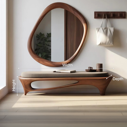 Modern Sculptural Entryway Bench For Living Room - view 8 of 8