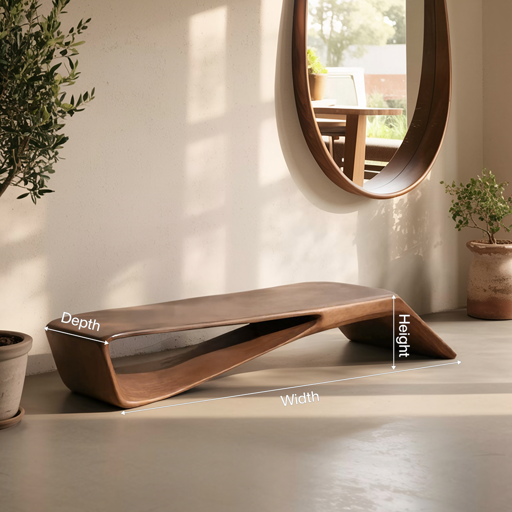 Contemporary Sculptural Bench For Entryway Hallway And Office - view 8 of 8