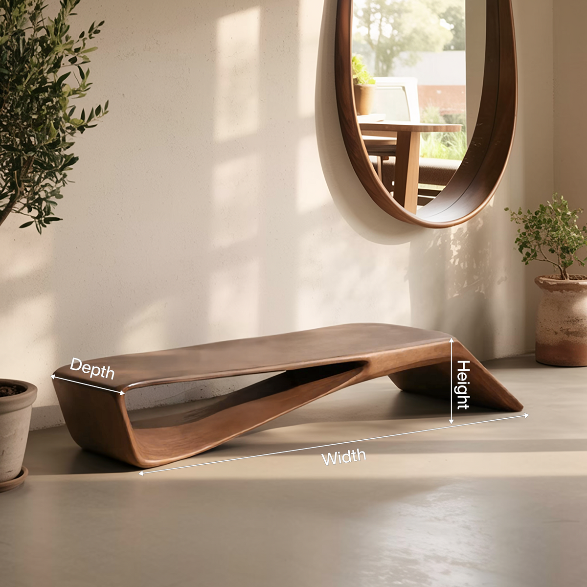 Contemporary Sculptural Bench For Entryway Hallway And Office - view 8 of 8