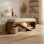 Mid Century Wooden Bench For End-of-Bed Placement - view 1 of 7