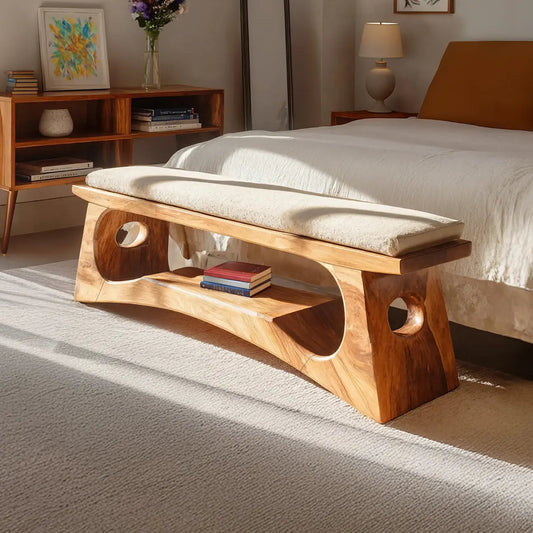 Modern Wooden Bench For Natural Bedroom Decor - view 1 of 7