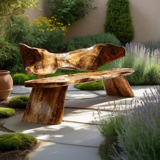 Farmhouse Ergonomic Wood Bench For Backyard Retreat - view 1 of 7