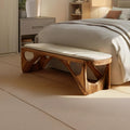 Minimalist Curved Wood Bench For End-of-Bed Design - view 1 of 7