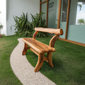 Rustic Garden Bench With Curved Seat For Patio Pathway And Front Porch - view 1 of 8