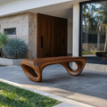 Modern Sculptural Outdoor Bench For Patio Or Garden Decor - view 1 of 8