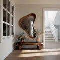 Modern Sculptural Bench And Wall Mirror For Entryway - view 1 of 8