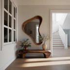 Modern Sculptural Bench And Wall Mirror For Entryway - view 1 of 8