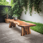 Minimalist Live Edge Outdoor Bench For Entryway Or Patio - view 1 of 8