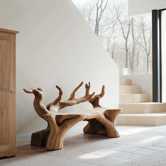 Handcrafted Wooden Bench For Custom Made Living Room Furniture - view 1 of 8