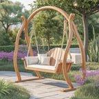 Curved Frame Garden Swing Bench For Outdoor Relaxation - view 1 of 8