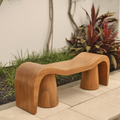 Contemporary Sculpted Wood Bench For Garden Or Patio - view 1 of 8