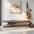 Modern Sculptural Bench With Flowing Curves For Living Room - view 1 of 8