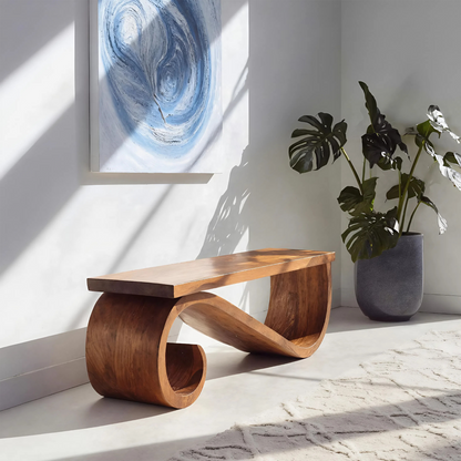 Organic Sculptural Bench For Entryway Or Living Room - view 1 of 8