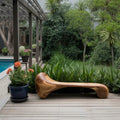 Sculptural Wood Bench For Garden Poolside Or Patio - view 1 of 8