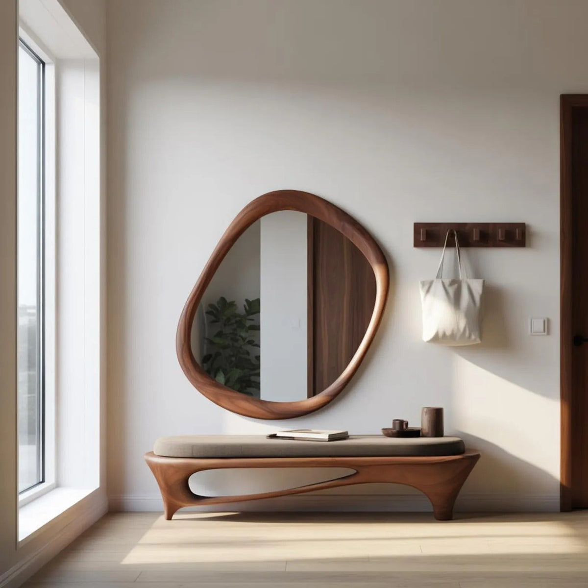 Modern Sculptural Entryway Bench For Living Room - view 1 of 8