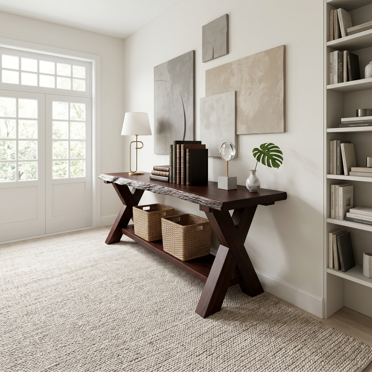 Rustic Console Table Farmhouse Sofa - view 7 of 8