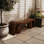 Contemporary Sculpted Wood Bench For Garden Or Patio - view 7 of 8