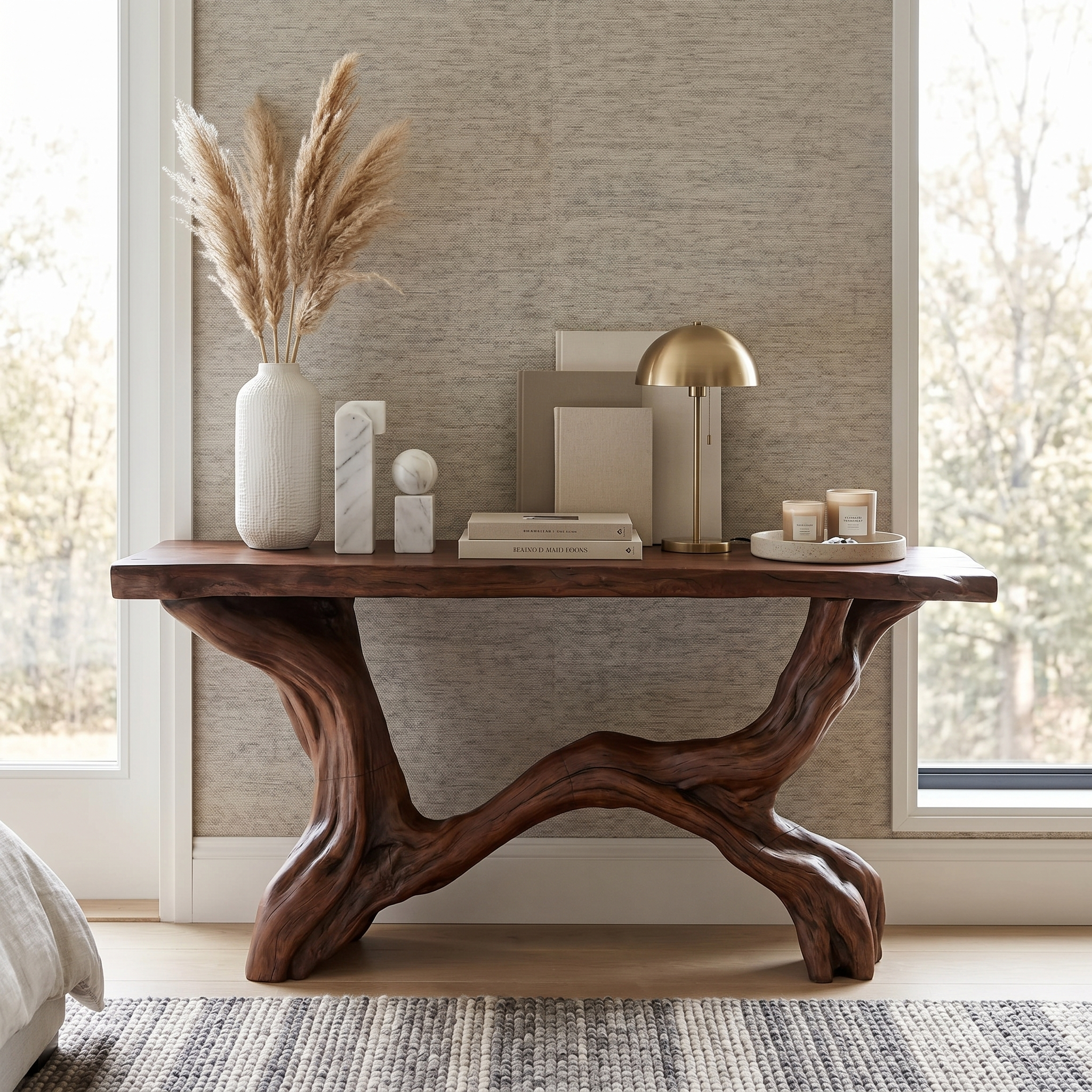 Live Edge Console Table Solid Wood Rustic Driftwood Gift - view 7 of 8