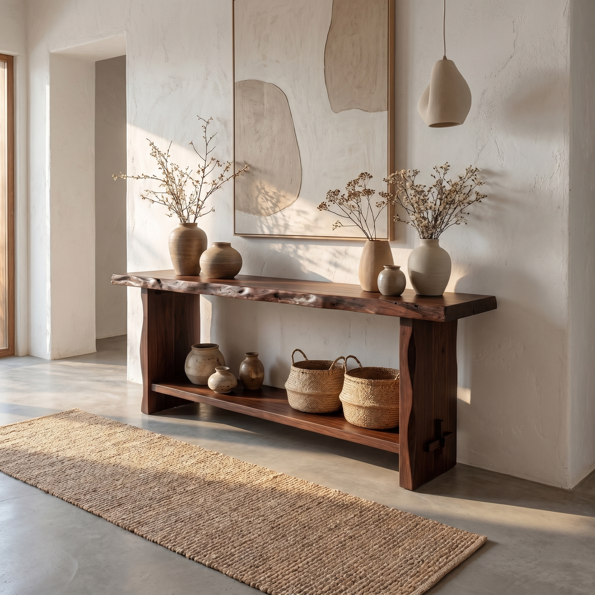 Rustic Live Edge Console Table Dining Room Entryway - view 7 of 8