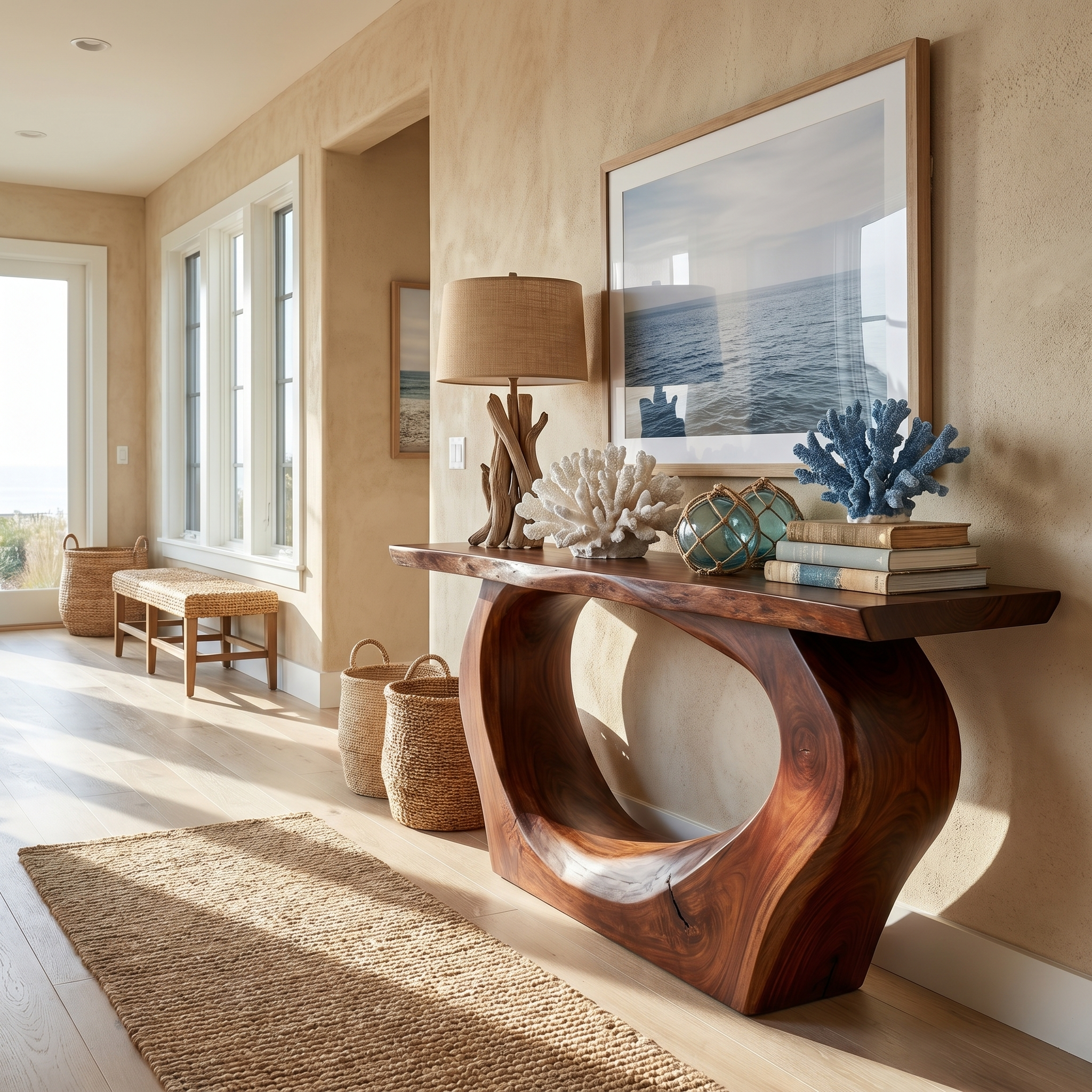 Handcrafted Sculpted Console Table  Living Room Interior Feature Accent - view 7 of 8