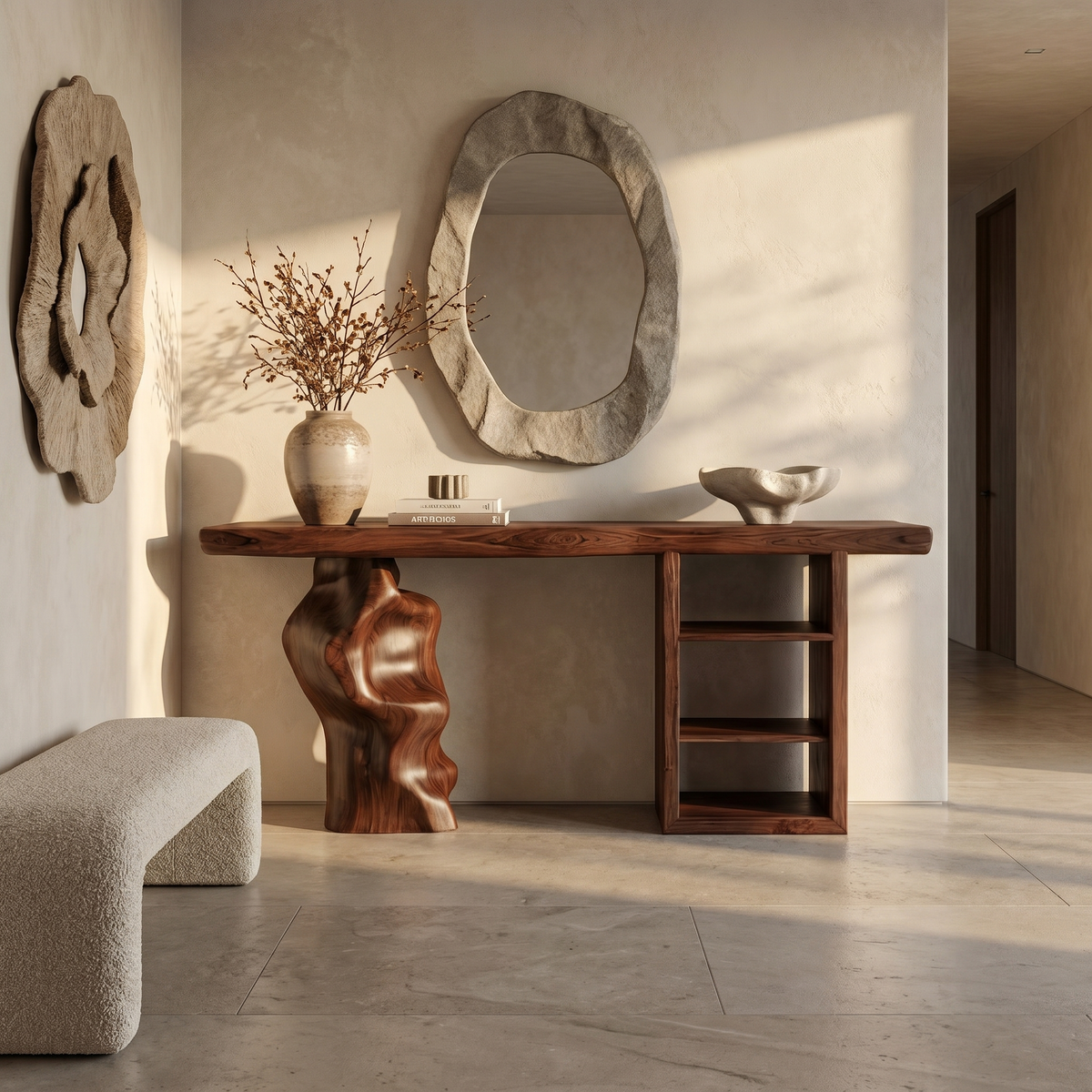 Japandi Organic Modern Console Table Living Room And Entryway - view 7 of 8