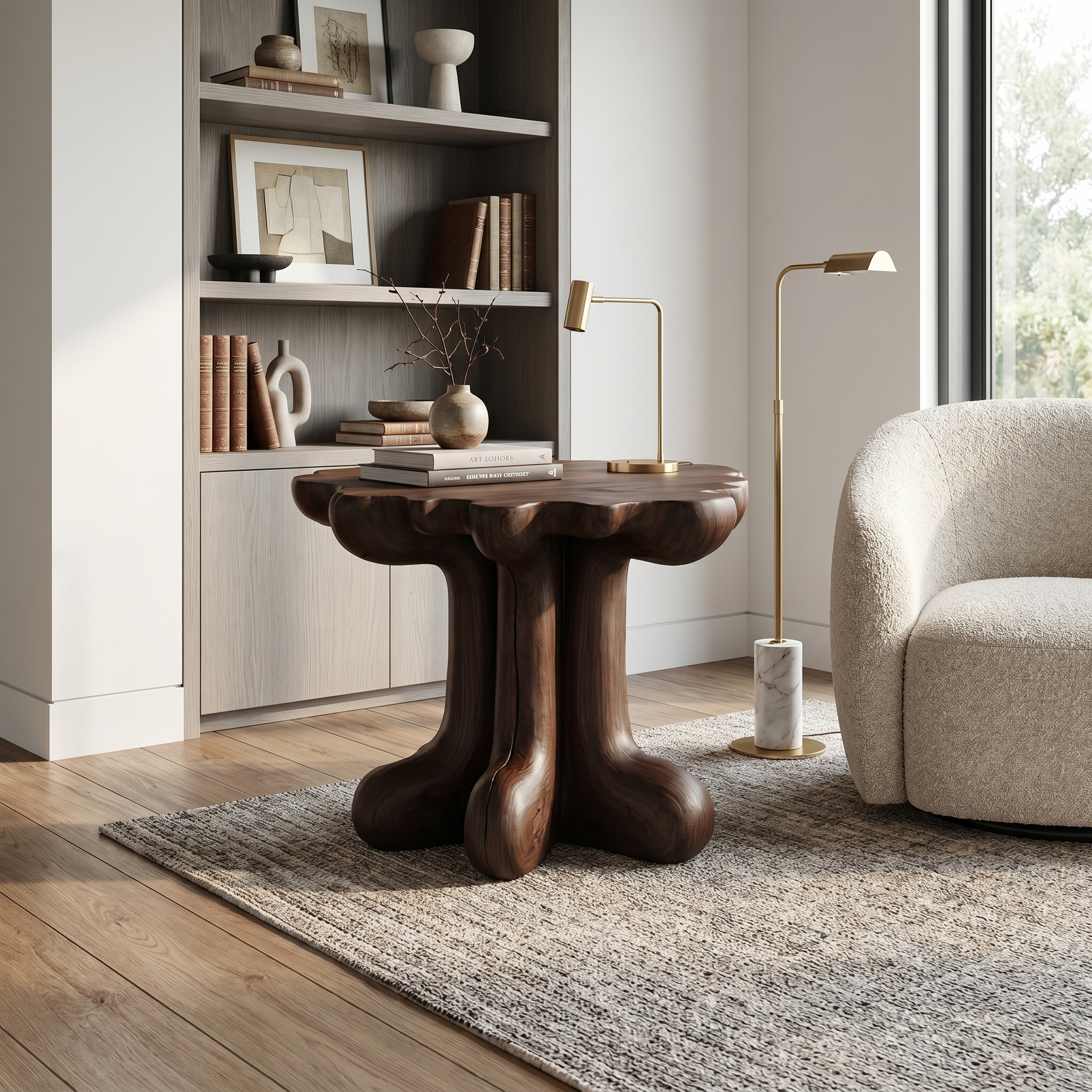 Rustic End Table Christmas Natural Living Room Display - view 7 of 8