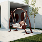 Curved Frame Garden Swing Bench For Outdoor Relaxation - view 7 of 8