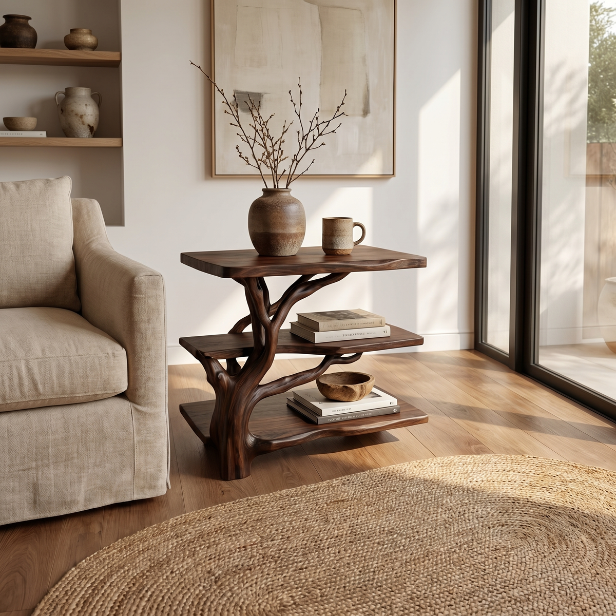 Rustic Tree Bedside Table Bedroom - view 7 of 8