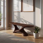 Modern Sculptural Bench With Twisted Base For Entryway - view 7 of 8