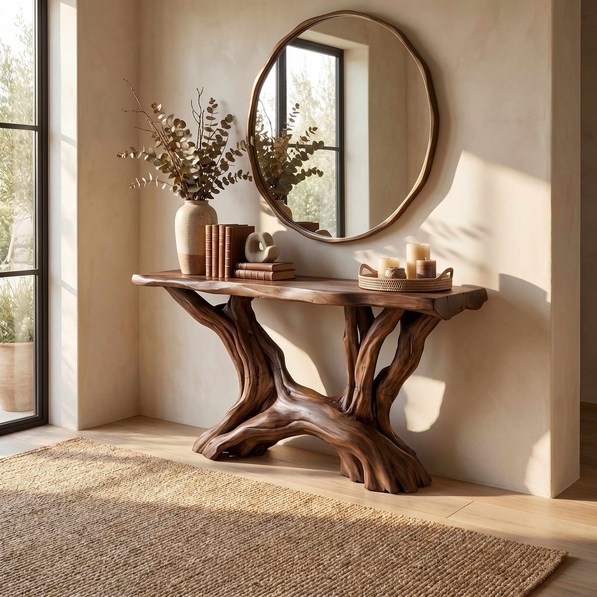 Coastal Rustic Organic Console Table Living Room And Entryway - view 7 of 8