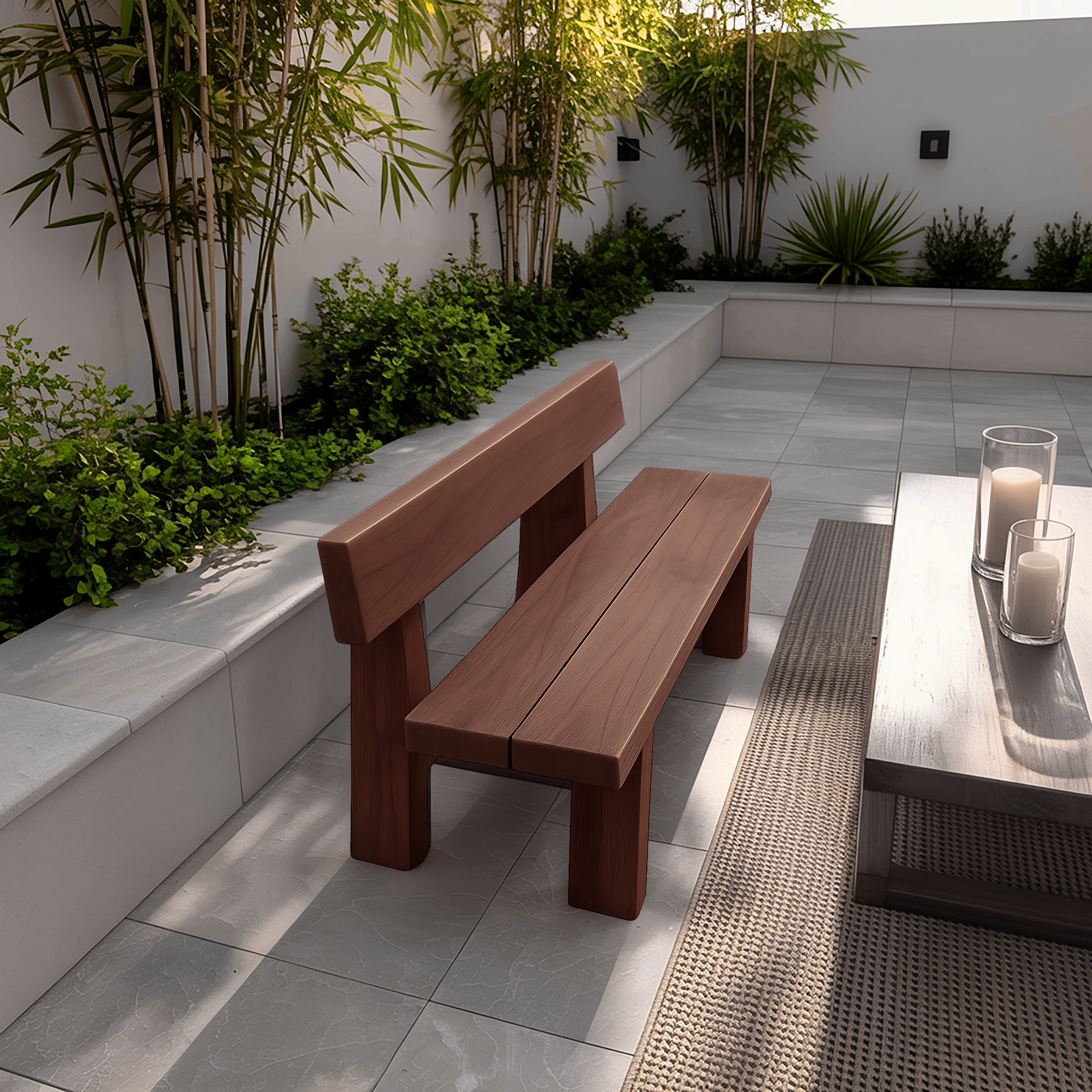 Minimalist Outdoor Garden Bench For Patio Balcony Courtyard - view 7 of 8