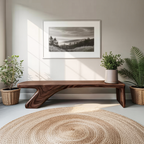 Architectural Bench With Sculpted Z Base For Entryway - view 7 of 8