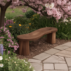 Organic Curved Wood Bench For Garden Or Entryway - view 7 of 8