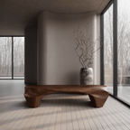 Modern Sculptural Bench And Wall Mirror For Entryway - view 7 of 8