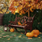 Mid Century Solid Wood Halloween Bench For Festive Outdoor Decor - view 6 of 7