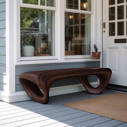 Modern Sculptural Outdoor Bench For Patio Or Garden Decor - view 7 of 8